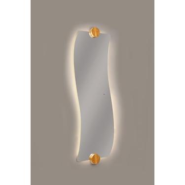 Imagem de Espelho Orgânico Com Led 50x160cm Freijó Quarto Sala Banheiro