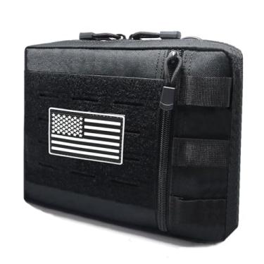 Imagem de Bolsa tática MOLLE Admin, bolsa organizadora militar EDC com vários compartimentos (preto)