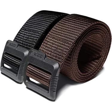 Imagem de CQR cinto tático, cinto resistente, estilo militar de nylon com fivela EDC de liberação rápida, único (mzt21) - preto/marrom, G [w36-38]