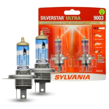 Imagem de SYLVANIA 9003 SilverStar Lâmpada de farol de halogêneo de ultra alto desempenho, mais brilhante downroad com luz mais branca (2 lâmpadas)