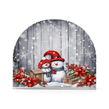 Imagem de Qilmy Bonito porta-guardanapos de boneco de neve de Natal para mesas, porta-guardanapos de Halloween para cozinha, porta-guardanapos de mesa, porta-guardanapos de coquetel, porta-guardanapos de