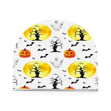 Imagem de Wassud Porta-guardanapos de acrílico Howling Halloween, dispensador de guardanapos de papel moderno em forma de U para mesa, cozinha, sala de jantar, bancada 1 peça (comporta 50-60 guardanapos)