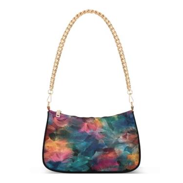 Imagem de CEBUGI Bolsas transversais femininas bolsa de ombro com fundo abstrato, bolsa clutch elegante com alça de corrente