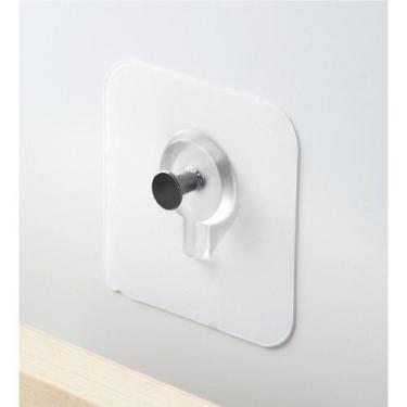 Imagem de Kit 10 30 Ganchos Transparentes com Base Plana Oranização Casa Decoraç