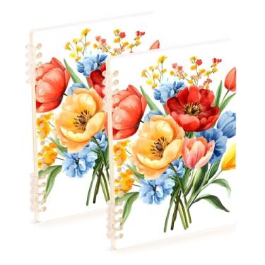 Imagem de Burbuja Cadernos com nome, papel pautado universitário A5 com 60 folhas, fichário para escritório, 2 unidades