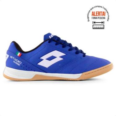 Imagem de Chuteira Futsal Lotto Stadio Classic B700 Masculina, 44., Azul, Branco