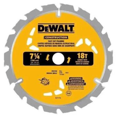 Imagem de Disco De Serra 7 1/4 18 Dentes Madeira REF DW3192 - DEWALT - Diamante 