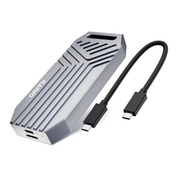 Imagem de MAIWO Gabinete SSD M.2 NVMe de 80 Gbps, gabinete NVMe externo de 80 Gbps sem ferramentas para chave M de 2280, compatível com Thunderbolt 4/3/USB4/USB C com ventilador de resfriamento, invólucro de