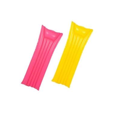 Imagem de Colchão Inflável para Piscina, PVC, Azul, 183cm x 69cm, com Encosto para Cabeça