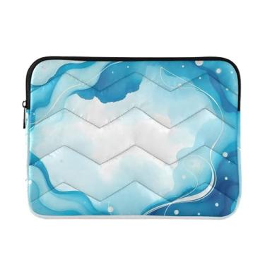 Imagem de Capa protetora acolchoada para notebook azul turquesa aquarela à prova de choque capa para notebook 15,6 polegadas