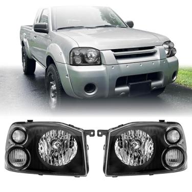 Imagem de USR UNIQUE STYLE RACING Farol de caminhonete D22 01-04 – Conjunto de lâmpadas dianteiras (esquerda + direita) compatível com Nissan Frontier Pick Up All Models 2001-2004 (caixa preta com sinal de seta