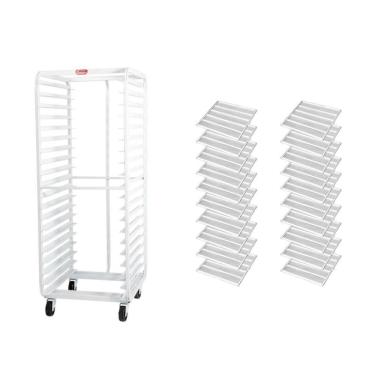 Imagem de Kit Estante Aberta Imeca Com 20 Assadeiras 58x70cm Vazia Desmontável Pintura Epóxi