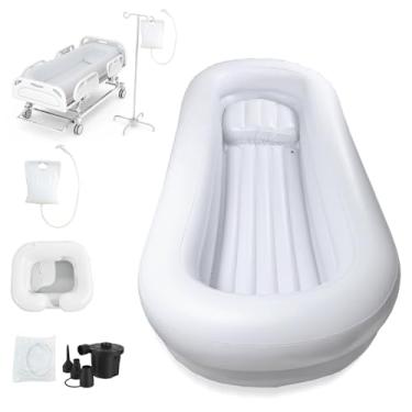 Imagem de Banheira inflável médica, banheira de cama inflável, kit médico de banheira de cabeceira de PVC, banheiras de cama para deficientes, adequadas para pessoas com deficiência, mulheres grávidas idosas