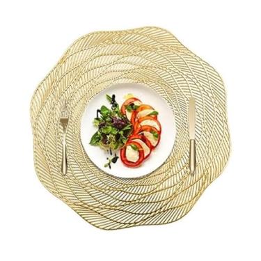 Imagem de Jogo Americano Sousplat Mesa Posta Kit 6 ou 12 Peças em com Design Vazado para Jantar e Decoração (B1037-KIT12)