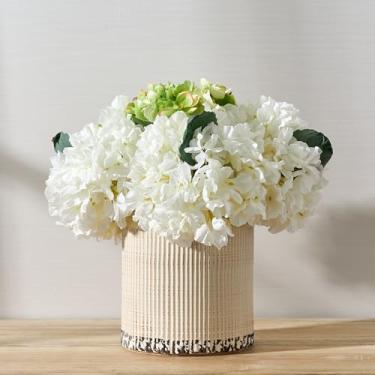 Imagem de SIDUCAL Vaso de terracota rústico vintage de cerâmica, 16,77 cm, vaso decorativo de cerâmica, vasos de boca larga para decoração de casa, sala de estar, estante de livros, quarto, banheiro, cozinha