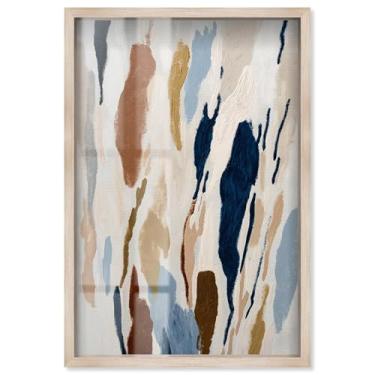 Imagem de Tribe of Hues Shadowbox Print Abstract Wall Art por Art Remedy, moldura loira, 28 x 40 cm