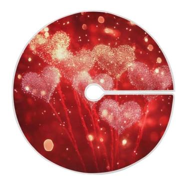 Imagem de Blueangle Saia para árvore de fogos de artifício do dia dos namorados de 119 cm - decoração de árvore de feriado de poliéster macio resistente a rugas (413)