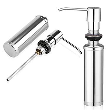 Imagem de GLOGLOW Dispensador de Sabão/saboneteira, 250ml, Bomba Resistente à Ferrugem para Cozinha e Banheiro, Prata, 5,7x1,5 Polegadas, Aço Inoxidável Líquido Nan