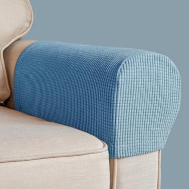 Imagem de Capas para cadeira de apoio de braço, capa elástica para poltrona para sofá, apoio de braço, antiderrapante, elastano, poliéster, capas de braço para sofá, poltrona, protetor de móveis, conjunto de 2