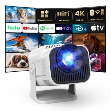 Imagem de Gaimoo [Netfiix Official/Stereo Speakers] Projetor 4K Com Wi-Fi E Bluetooth, Miniprojetor Portátil Nativo 1080P, Uso Com Um Clique, Netflix/Youtube/Primevideo/D+ Integrado, Projetor Inteligente Para