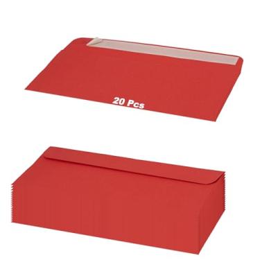 Imagem de MOOYUE Pacote com 20 envelopes coloridos de segurança nº 10 | Pacote econômico | Envelopes comerciais autovedantes | 10 x 23 cm MAGENTA | Compatível com impressão e sem janelas