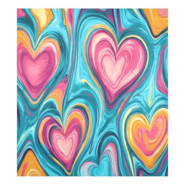 Imagem de Blueangle Corações coloridos capa magnética para lava-louças, decoração frontal da capa da máquina de lavar louça, adesivos de eletrodomésticos, adesivos de eletrodomésticos, adesivo magnético