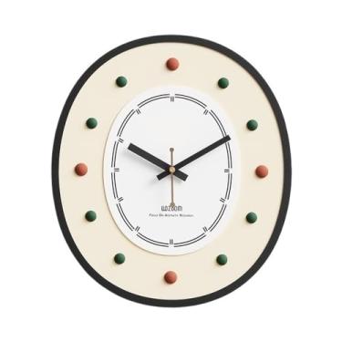 Imagem de Relógio de parede Relógio de parede para decoração interiores Sala estar Corredor estudo moderno personalizado e criativo, 33,5 * 38 cm Sem tique-taque(Branco)