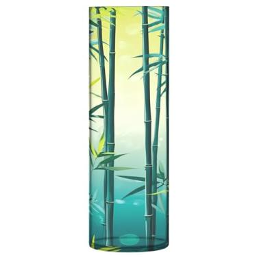 Imagem de CEBUGI Vaso de flores de plantas verdes, 10 x 30 cm, vaso cilíndrico para flores, vaso transparente inquebrável para festa de casamento, decoração de casa