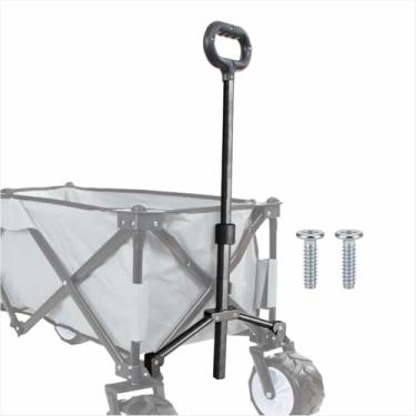 Imagem de Substituição da alça de direção de vagão dobrável, alça de aço resistente, compatível com vagões dobráveis de roda de tanque, alça de carrinho utilitário para acampamento ao ar livre