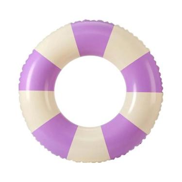 Imagem de Boia Inflável Vintage Listrada Para Crianças E Adultos, Brinquedo Para