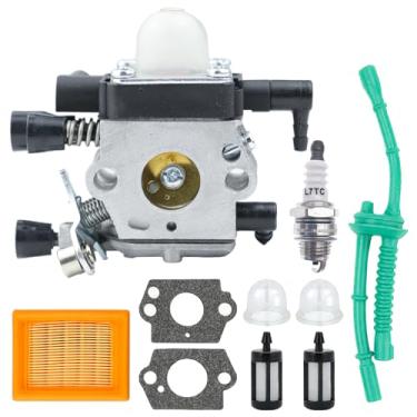 Imagem de Carburador MM55 para Sthil MM55C MM 55 peças de aparador de corda de leme substituição de carburador 4601-120-0600 ZAMA C1Q-S202A C1Q-S202 com kit de linha de combustível de filtro de ar