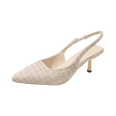 Imagem de Sandálias De Salto Alto Com Bico Fino Para Mulheres Designer Slingback