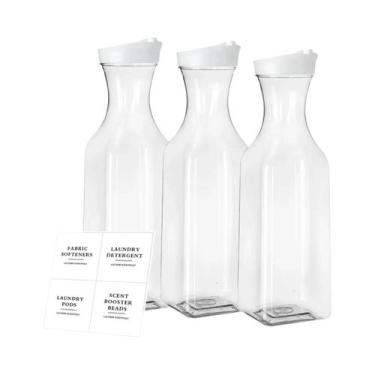 Imagem de Conjunto De 3 Frascos Recarregáveis Para Detergente E Amaciante De Rou