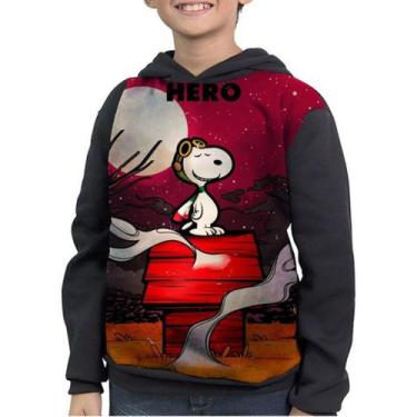 Imagem de Moletom Infantil Beagle Snoopy Charlie Brown Jr Hero, Preto, 2