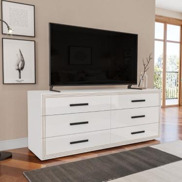 Imagem de Cômoda Valência 6 Gavetas Branco Politorno Móveis