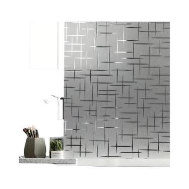 Imagem de Filme De Vidro Fosco PVC Adesivo Eletrostático Para Decoração De Casa,