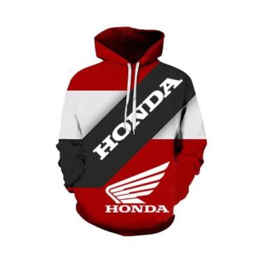 Imagem de Moletom Masculino Honda Oversized Com Estampa 3D De Corrida De Moto, M