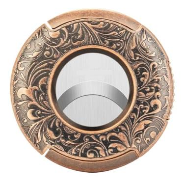 Imagem de JDIME Cortador de charutos retrô de aço inoxidável portátil grande diâmetro boca plana afiada e lisa embalagem caixa de presente (A)