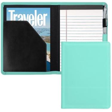 Imagem de Gorbado Pastas para pastilhas/portfólios, mini pastilhas, 12 x 20 cm, pasta organizadora de documentos A5 para homens e mulheres, verde menta