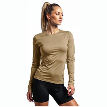 Imagem de Camiseta Térmica Proteção UV Feminina Gola Baixa Manga Longa Cor:;Tamanho:EP;Gênero:Feminino-Feminino