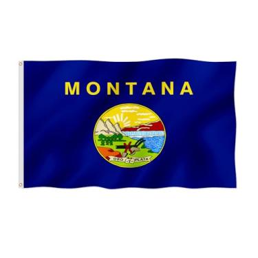 Imagem de Bandeira do estado de Montana MT bandeira do estado 1,8 x 3,5 m, à prova de desbotamento, linda cor de poliéster mais espesso com 2 argolas de latão