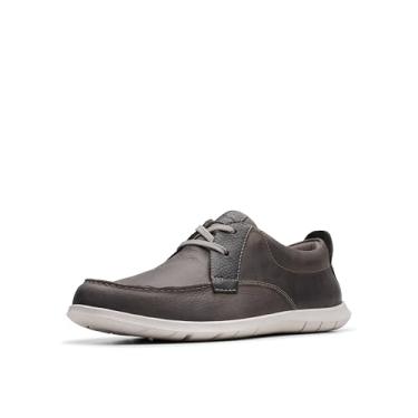 Imagem de Clarks Tênis náutico masculino de renda Flexway, Couro cinza claro, 12