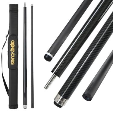 Imagem de apexcues Taça de piscina de fibra de carbono - V 12,5 mm ponta 3/8x8 pinos 58'' 595.3 g sistema de peso ajustável taco de bilhar eixo de baixa deflexão com padrão de fibra de carbono