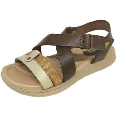 Imagem de Sandália Feminina Anabela Baixa Macia Tira Ajustável Pegada-Feminino