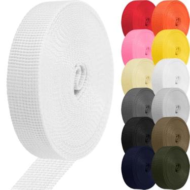 Imagem de YOGHAVRS Correia de correias de polipropileno de 2,5 cm e 3,8 cm para bolsas/cadeira de gramado/alça de bagagem/coleira para animais de estimação/escalada ao ar livre e reparo de equipamentos DIY