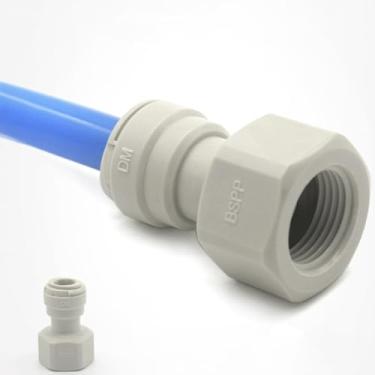 Imagem de 1/10.2 cm 3/20.3 cm 1/5.1 cm tubo OD POM conector de encaixe rápido sistema de filtro de purificador de água de aquário RO (DN10-DN10)