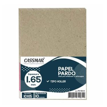 Imagem de Papel Pardo Tipo Holler para Cartonagem 1,65mm 10x15cm 10un - Cassmar 