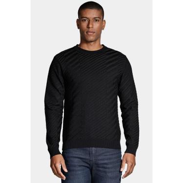 Imagem de Tricot Aramis Manga Longa Viscose Jacquard Faixas Preto-Masculino