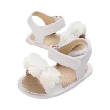 Imagem de Sandálias De Verão Para Meninas Bebê Com Flores Fofas Para Primeiros P