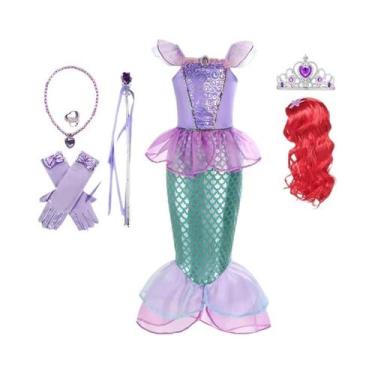 Imagem de Fantasia De Princesa Ariel Da Pequena Sereia Para Meninas, Fantasia De